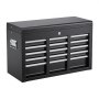 VEVOR Caja de Herramientas de Acero 600 mm 5 Cajones Portátil con Cerradura, con Guías de Rodamientos de Bolas, Cierre Automático, Asa de Transporte y Acabado en Negro para Taller Mecánico y Garaje