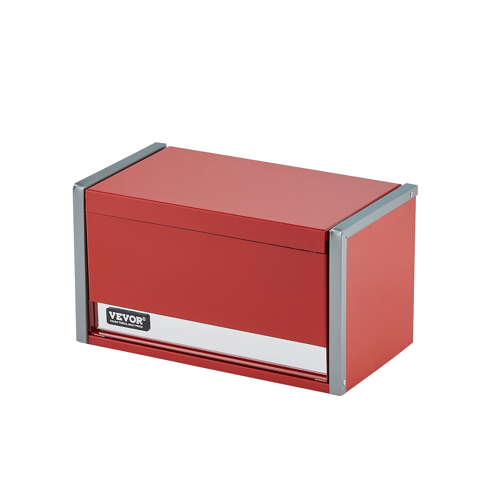 VEVOR Caja de Herramientas de Metal Portátil 218,4 x 118 x 120 mm con 3 Cajones, Revestimiento de EVA y Almohadillas de PP para Pies, Apertura de Cojinete de Bolas y Recubrimiento en Polvo, Rojo