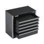 VEVOR Caja de Herramientas Portátil de Metal 218 x 118 x 205 mm, Cofre de Herramientas Pequeño con 5 Cajones, Revestimiento de EVA y Almohadillas de PP para Pies, Caja de Acero Resistente, Negro