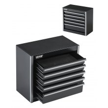 VEVOR Caja de Herramientas Portátil 218 x 118 x 205 mm con 5 Cajones, Negro