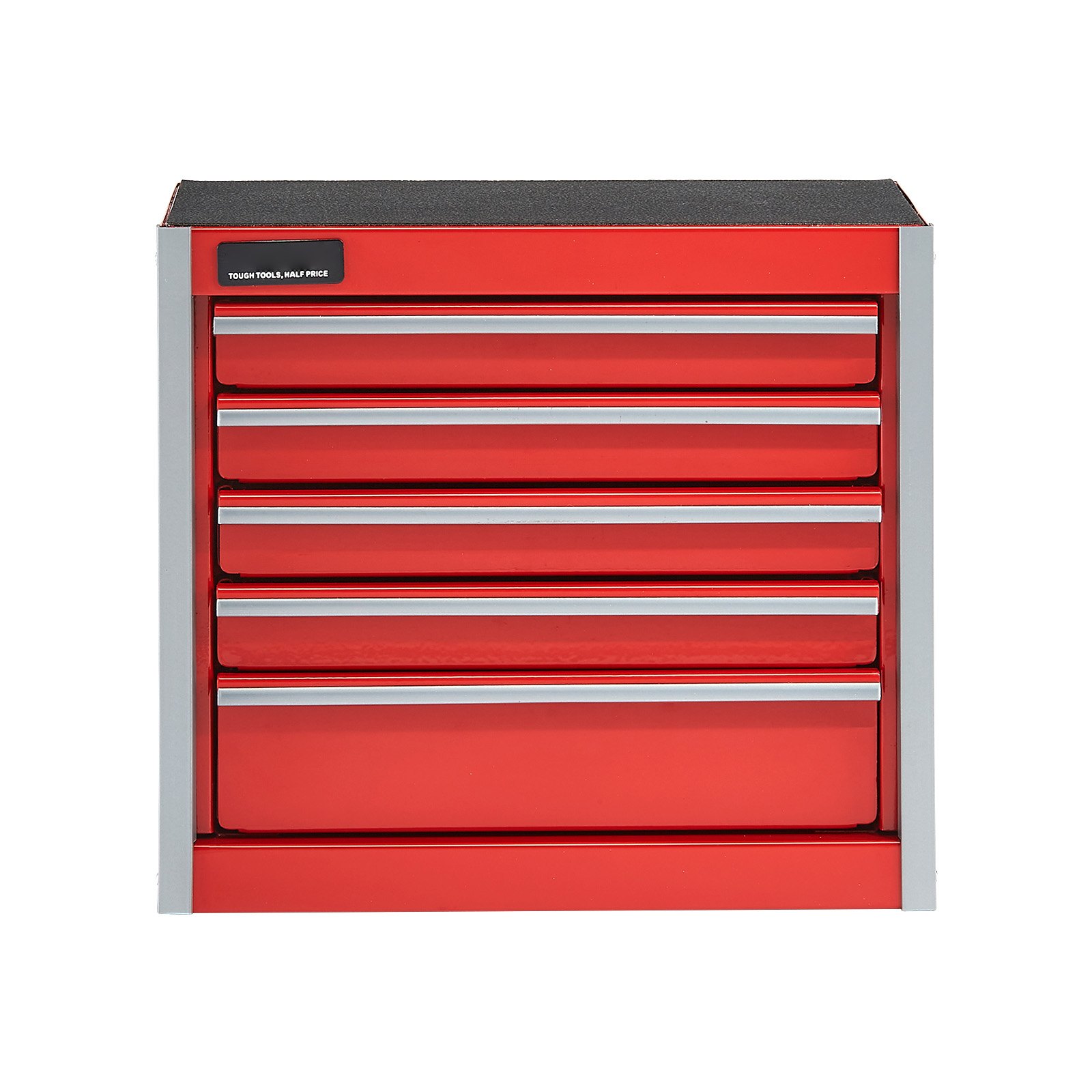 VEVOR Caja de Herramientas Portátil de Metal 218 x 118 x 205 mm, Cofre de Herramientas Pequeño con 5 Cajones, Revestimiento de EVA y Almohadillas de PP para Pies, Caja de Acero Resistente, Rojo