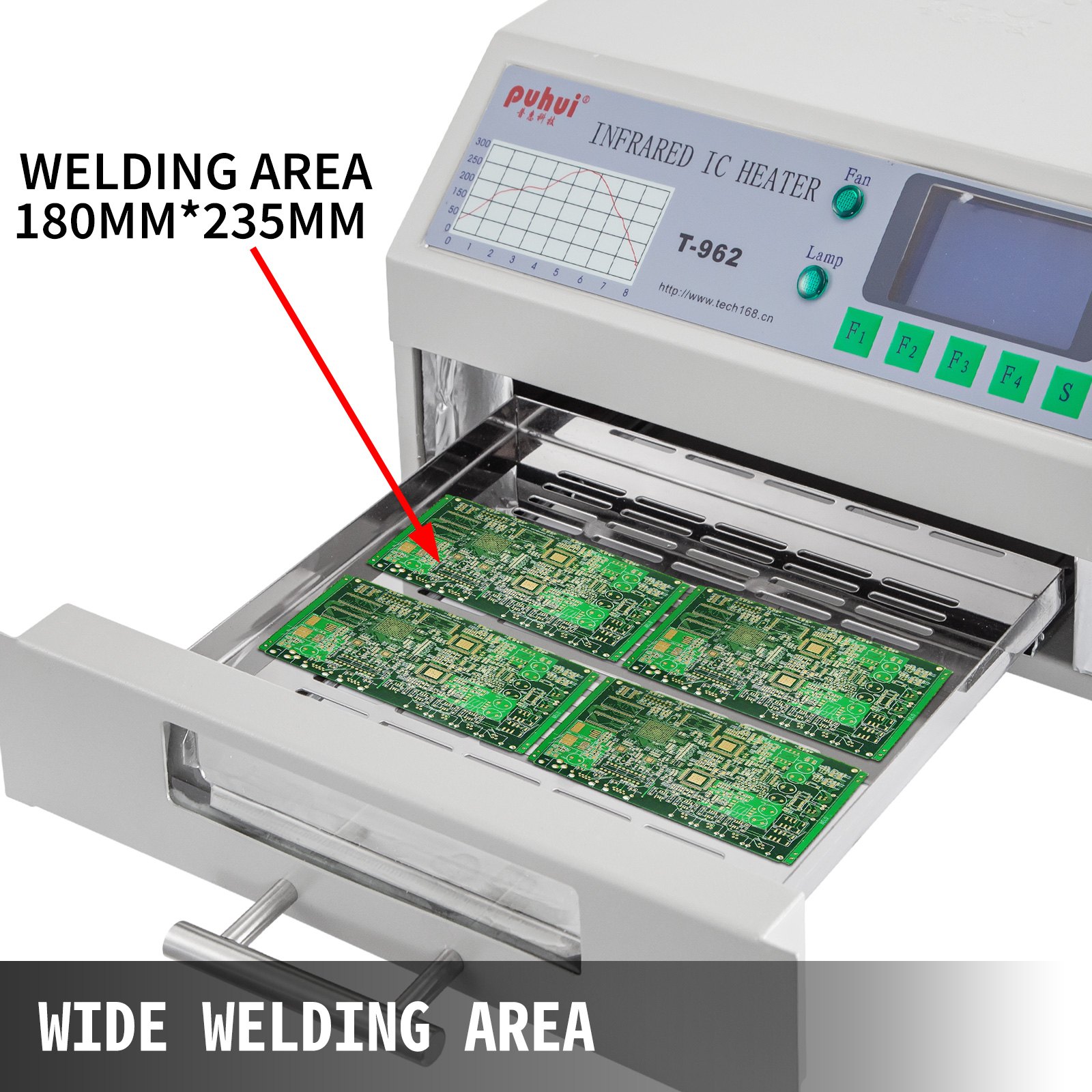 VEVOR Máquina de Soldadura de Horno de Reflujo Infrarrojo T-962 Horno de Reflujo Automático 800W Máquina de Soldadura por Reflujo 220V Máquina de Reflujo Automático