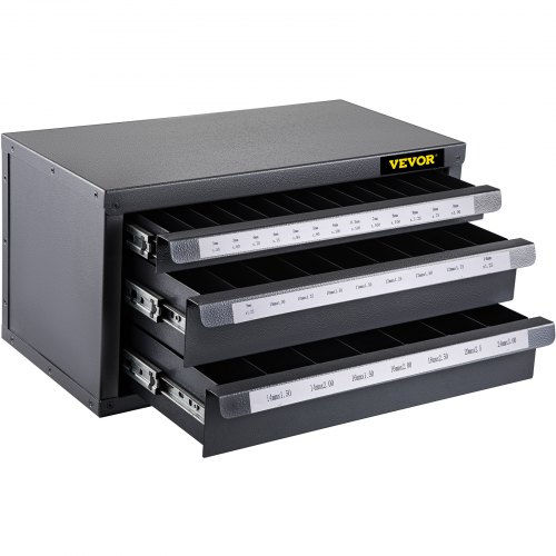 VEVOR Caja Organizadora para Brocas de 3 Cajones para Tamaño Métrico 3-24 mm