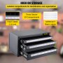 Armario dispensador de grifo VEVOR con tres cajones y 29 compartimentos etiquetados para almacenamiento.