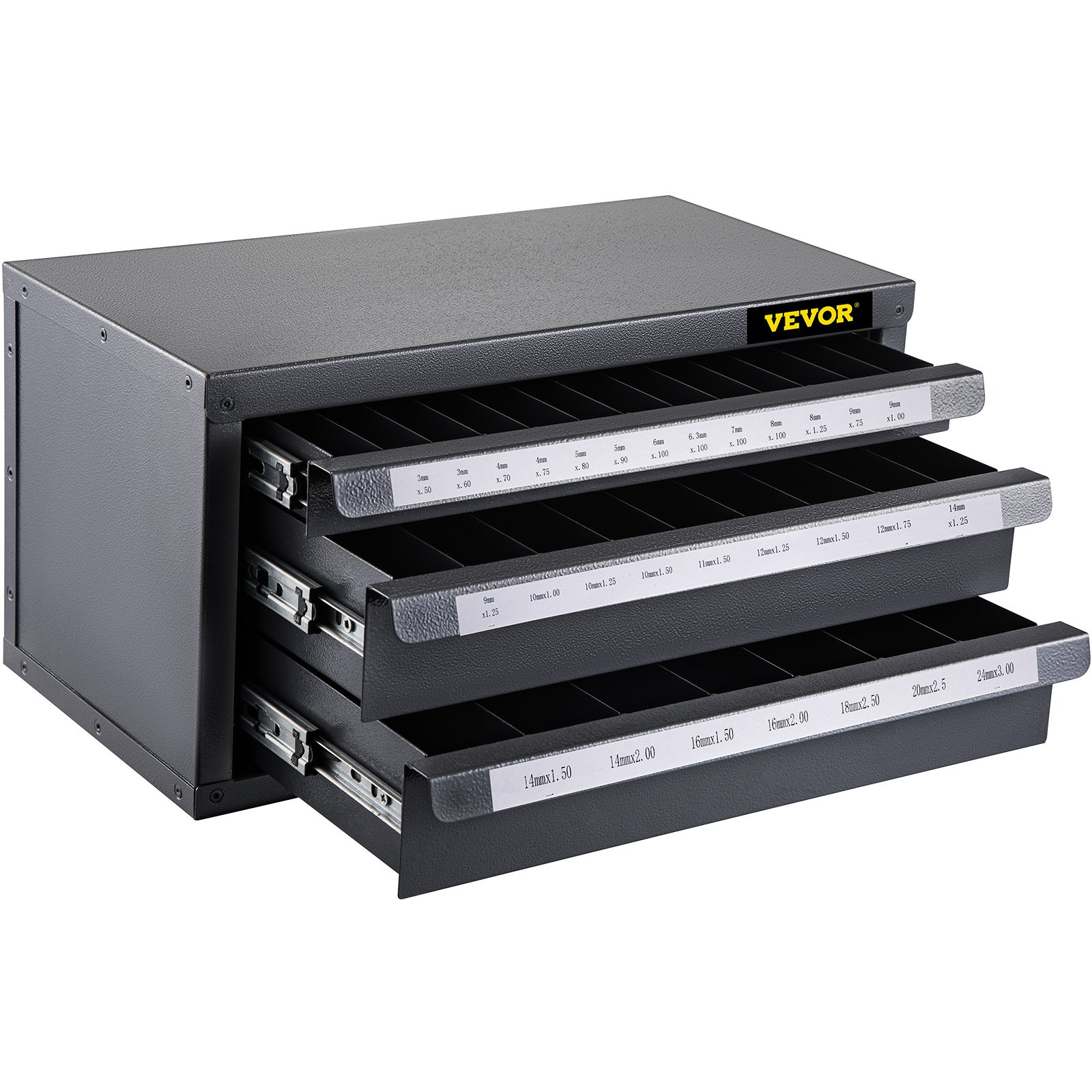 Mueble dispensador de grifo VEVOR con tres cajones deslizantes etiquetados