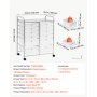 VEVOR Carrito Organizador de Metal con 12 Cajones de Doble Fila, Carrito de Almacenamiento con Ruedas Giratorias 360° y 2 Frenos, para Cocina Manualidades Dormitorio Oficina Garaje y Baño, Blanco