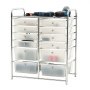 VEVOR Carrito Organizador de Metal con 12 Cajones de Doble Fila, Carrito de Almacenamiento con Ruedas Giratorias 360° y 2 Frenos, para Cocina Manualidades Dormitorio Oficina Garaje y Baño, Blanco