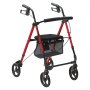 VEVOR Andador con Ruedas para Personas Mayores y Adultos, Andador con Ruedas Plegable de Aluminio Liviano con Asiento y Asa Ajustables, Andador con Ruedas para Movilidad al Aire Libre, Rojo + Negro