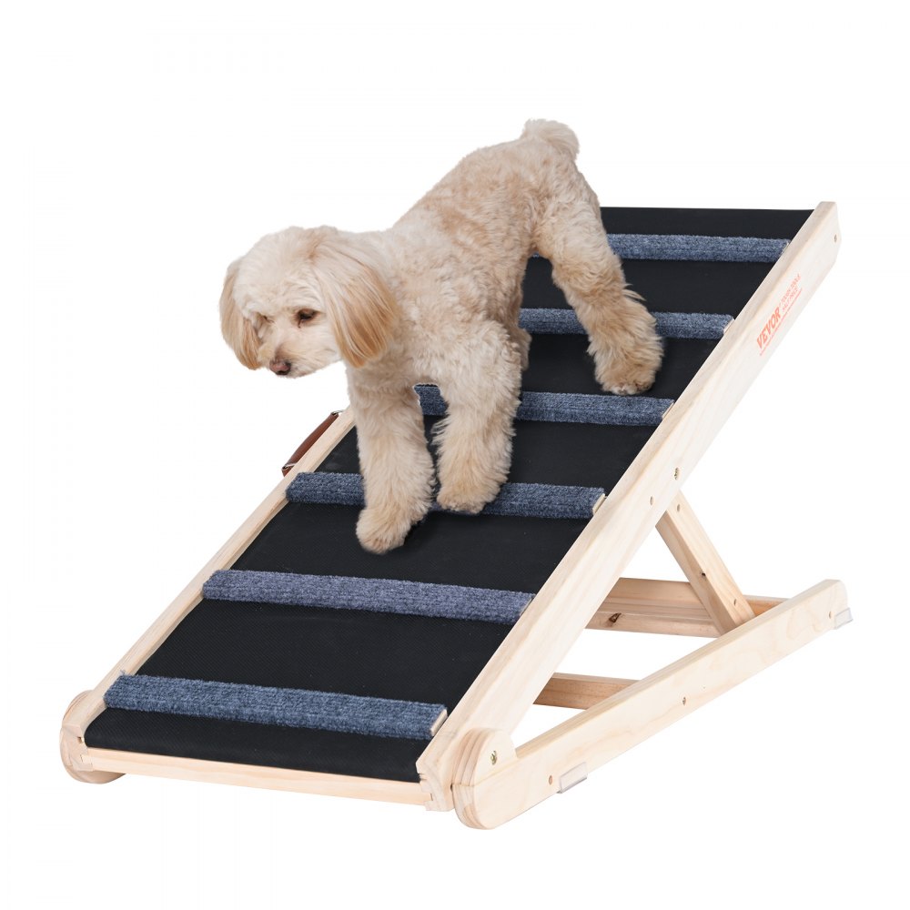 Finnhomy Rampa ajustable para perros, rampa de seguridad plegable de madera  para perros, para cama, automóviles, altura ajustable de 13 a 24.8