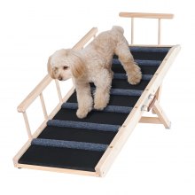 VEVOR Rampa para Perros Longitud de 1200 mm Rampa Plegable Antideslizante para Perros Pequeños/Grandes Altura Ajustable 6 Niveles 35-70 cm Adecuada para Cama, Sofá, Acceso al Coche, Interior, Exterior