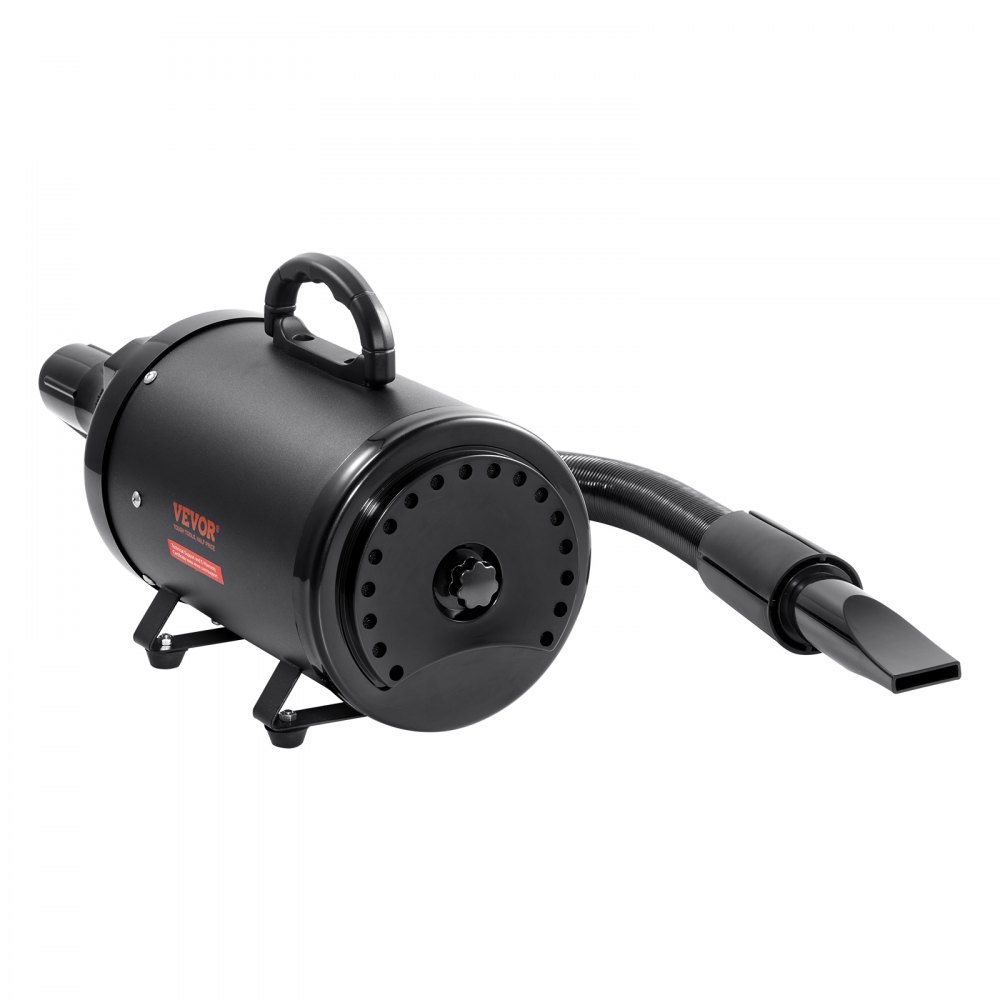 VEVOR Secador de Pelo para Perros 2000 W Secador para Perros Velocidad Ajustable Temperatura Secador de Pelo Aseo con 4 Boquillas Diferentes Manguera Extensible Aprox. 71-239 cm para Mascotas, Negro