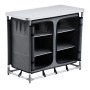 VEVOR Camping Storage Cabinet, Outdoor Portable Aluminum Lightweight Table, Quick Set-up Compact Kitchen Cook Station, with 6 Shelves and Carry Bag, for Picnic, BBQ, Party, Camping, RV Traveling