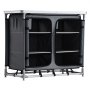 VEVOR Camping Storage Cabinet, Outdoor Portable Aluminum Lightweight Table, Quick Set-up Compact Kitchen Cook Station, with 6 Shelves and Carry Bag, for Picnic, BBQ, Party, Camping, RV Traveling