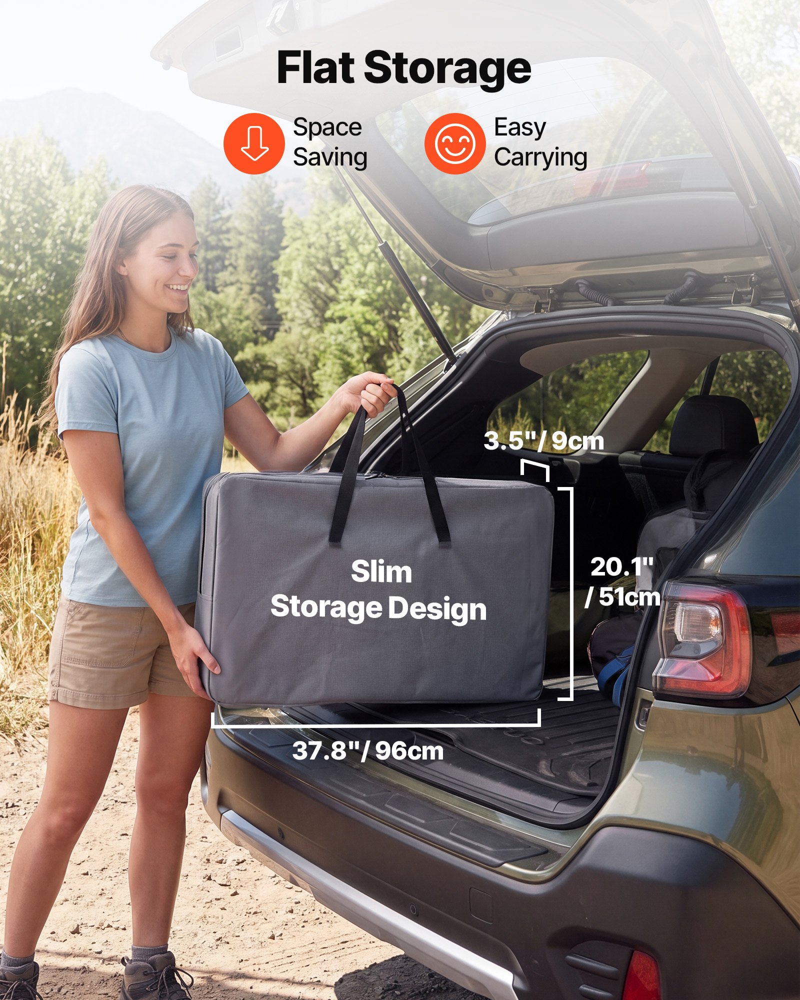 VEVOR Cocina de Camping Plegable 96 x 48 x 79 cm, Mesa de Cocina para Acampar con 6 Estantes y Bolsa de Transporte, Mueble de Camping para Picnic, Barbacoa, Fiesta, Viajes en Autocaravana, Gris