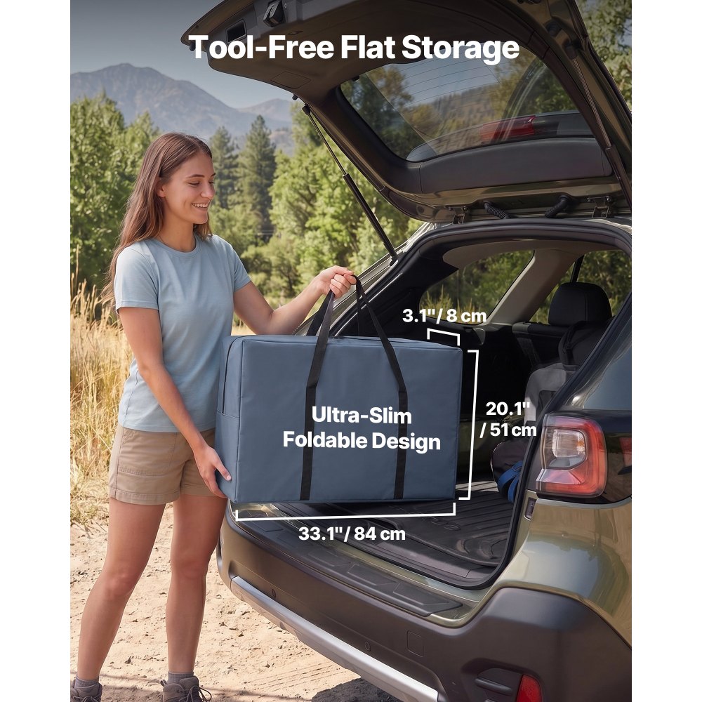 VEVOR Cocina de Camping Plegable 84 x 51 x 80 cm, Mesa de Cocina para Acampar con 6 Estantes y Bolsa de Transporte, Mueble de Camping para Picnic, Barbacoa, Fiesta, Viajes en Autocaravana, Gris