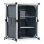 VEVOR Folding Camping Storage Cabinet, Outdoor Portable Aluminum Lightweight Table, Quick Set-up Compact Kitchen Cook Station, with 3 Shelves and Carry Bag, for Picnic, BBQ, Camping, RV Traveling