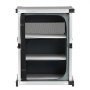 VEVOR Folding Camping Storage Cabinet, Outdoor Portable Aluminum Lightweight Table, Quick Set-up Compact Kitchen Cook Station, with 3 Shelves and Carry Bag, for Picnic, BBQ, Camping, RV Traveling
