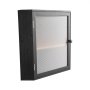 VEVOR Panera de Esquina para Encimera de Cocina, Contenedor de Pan de Madera Bambú de Doble Capa y Gran Capacidad, con Puerta Acrílica Ondulada, Color Negro, Forma de Esquina, 320 x 320 x 425 mm