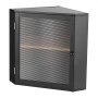 VEVOR Panera de Esquina para Encimera de Cocina, Contenedor de Pan de Madera Bambú de Doble Capa y Gran Capacidad, con Puerta Acrílica Ondulada, Color Negro, Forma de Esquina, 320 x 320 x 425 mm