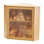 VEVOR Corner Bread Box for Kitchen Counter, Double Layer Large Capacity Bamboo Bread Storage Container, Farmhouse Wooden Breadbox for Homemade Bread, Storage Holder Bin with Acrylic Wavy Door, Natural
