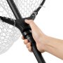 VEVOR Red de Pesca de Aluminio, Red de Aterrizaje de Peces con Malla de Silicona Suave y Mango Telescópico de PE, Ligera y Resistente, Sacadera Soporta hasta 13,6 kg, para Kayak, Barco, Orilla