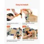 VEVOR Silla de Ruedas para Perros para Patas Traseras, Ajustable en Altura, Anchura y Longitud, Marco Ligero, Carrito de Asistencia para Perros Lesionados Discapacitados de 15,88-21,77 kg Tamaño M,