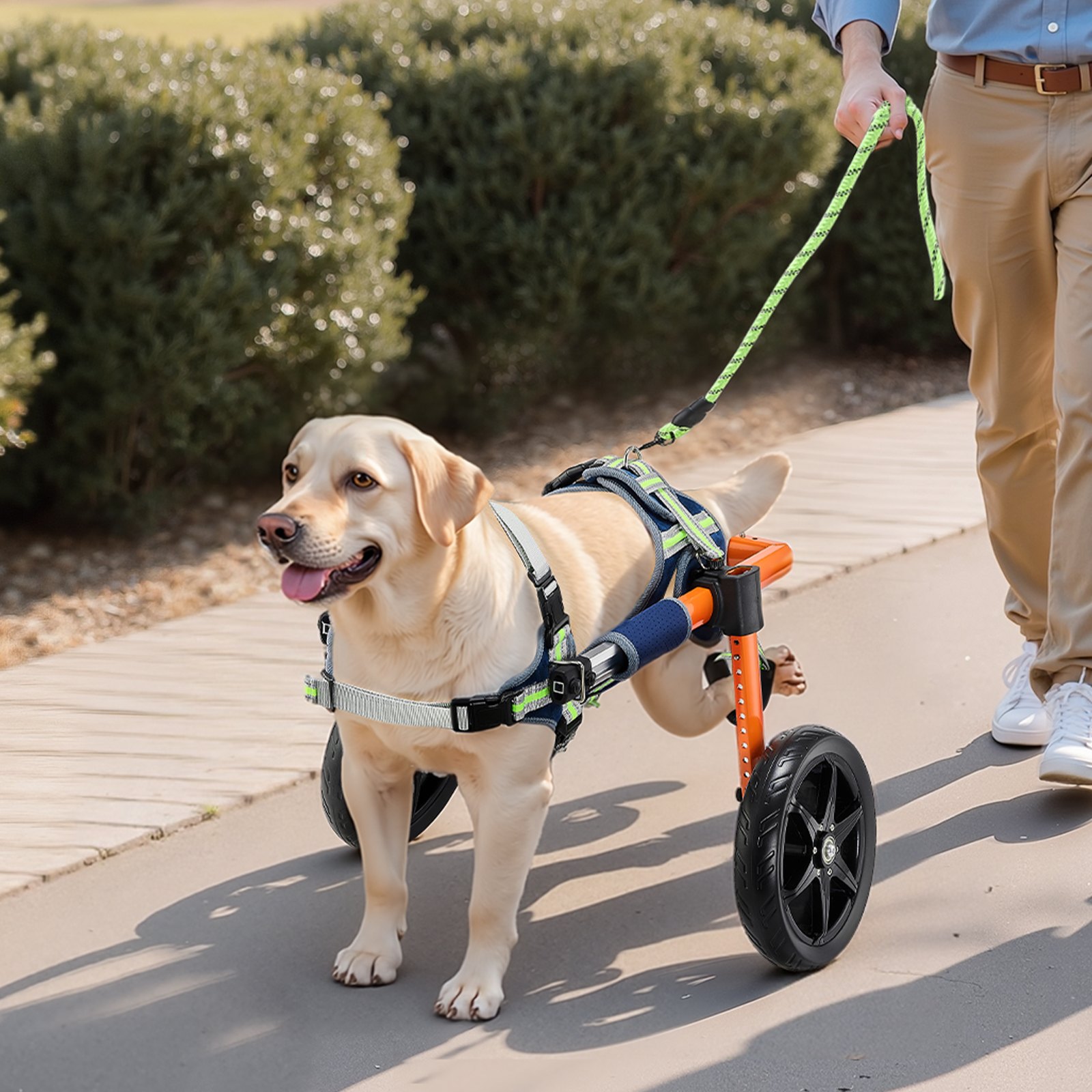 VEVOR Silla de Ruedas para Perros para Patas Traseras, Ajustable en Altura, Anchura y Longitud, Marco Ligero, Carrito de Asistencia para Perros Lesionados Discapacitados de 15,88-21,77 kg Tamaño M,