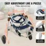 VEVOR Silla de Ruedas Ajustable de Mascotas de 2 Ruedas para Patas Traseras (L)