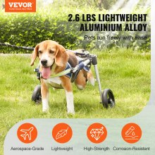 VEVOR Silla de Ruedas Ajustable de Mascotas de 2 Ruedas para Patas Traseras(XS)