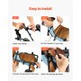 VEVOR Silla de Ruedas Amortiguadoras para Perros, para Patas Traseras, Ajustable, Ayuda para Caminar para Perros Discapacitados, Paralizados o Lesionados de hasta 15 kg, Talla M, Negro y Azul