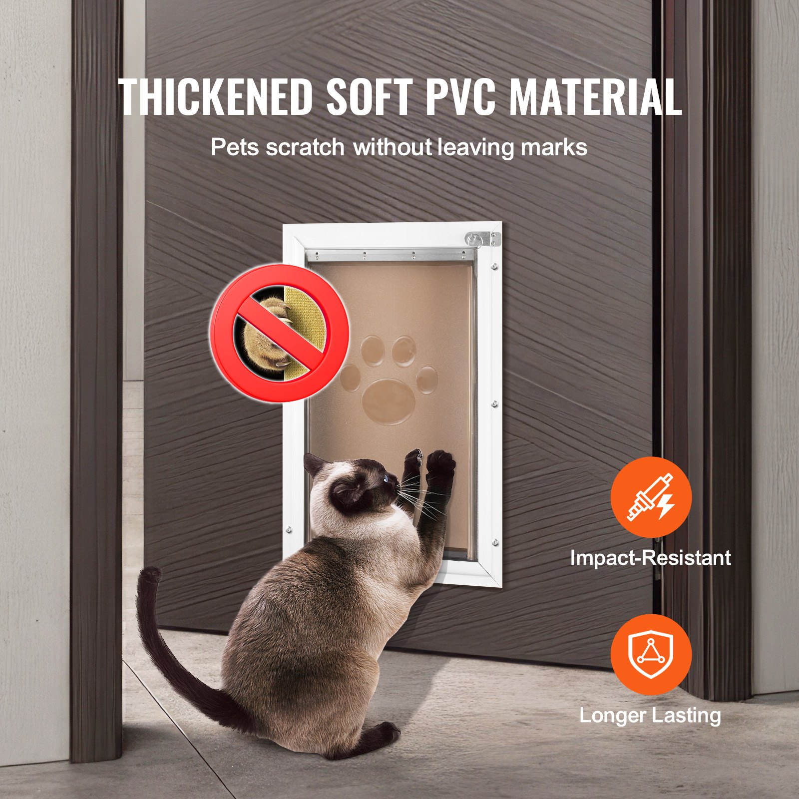 VEVOR Puerta para Mascotas de Repuesto de 209,6 x 311,2 mm, Compatible con Puertas para Mascotas con Solapa, Puerta para Perros de Repuesto de PVC Grueso con Tira Magnética Larga, Tamaño Mediano