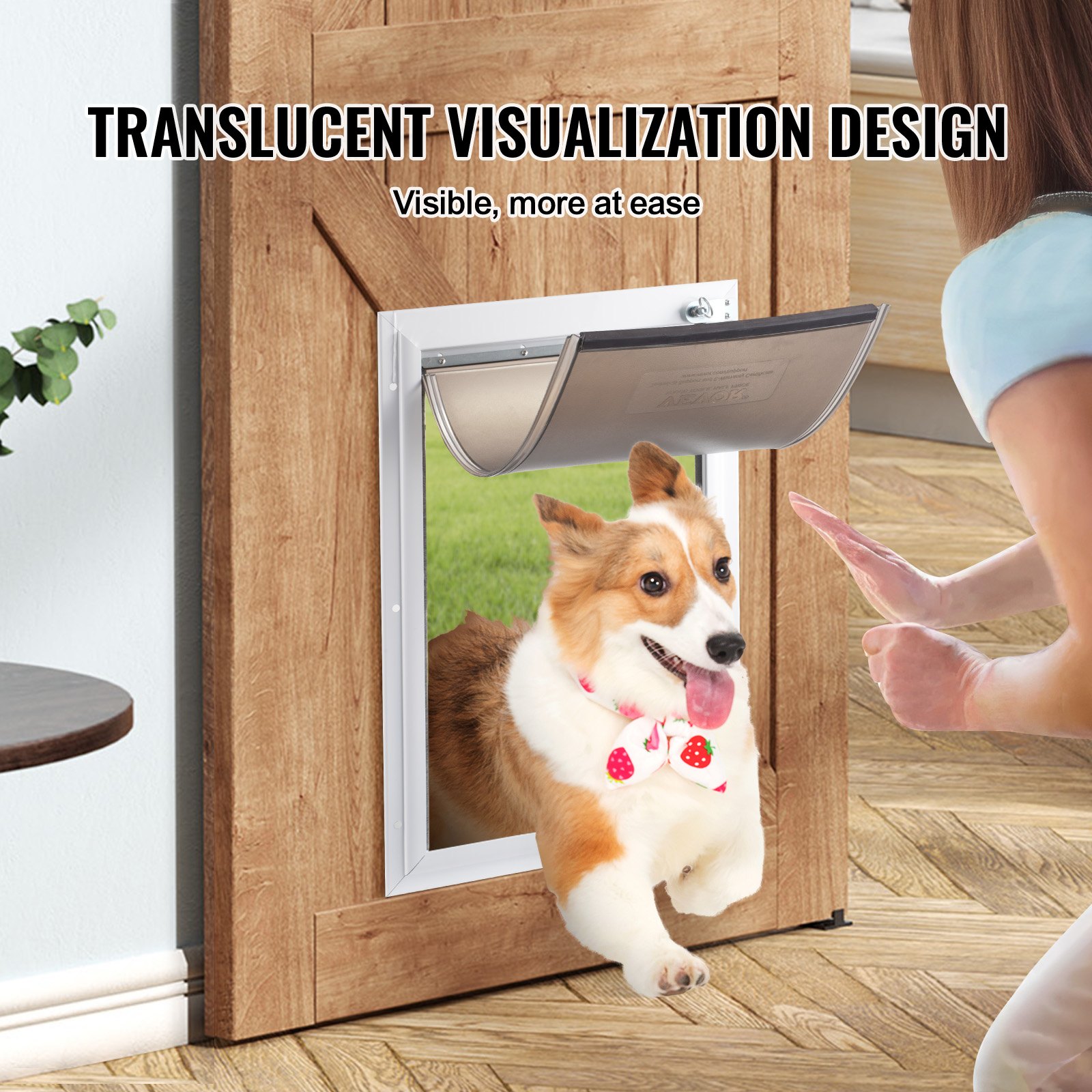 VEVOR Puerta para Mascotas de Repuesto de 209,6 x 311,2 mm, Compatible con Puertas para Mascotas con Solapa, Puerta para Perros de Repuesto de PVC Grueso con Tira Magnética Larga, Tamaño Mediano