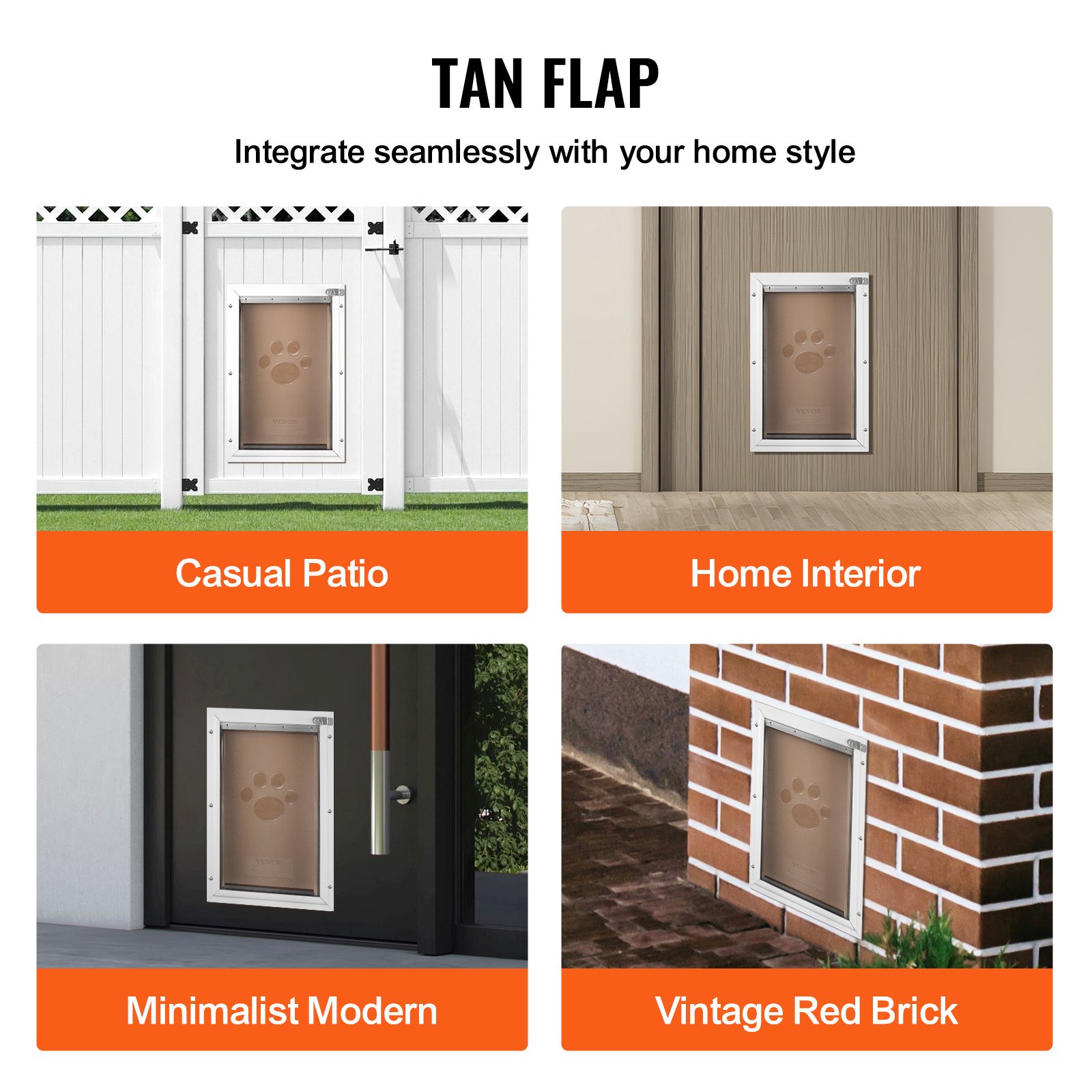 VEVOR Puerta para Mascotas de Repuesto de 209,6 x 311,2 mm, Compatible con Puertas para Mascotas con Solapa, Puerta para Perros de Repuesto de PVC Grueso con Tira Magnética Larga, Tamaño Mediano