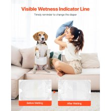 VEVOR Pañales Desechables para Perros Machos Superabsorbentes Talla S 96 uds