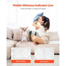 VEVOR Pañales Desechables para Perros Machos Superabsorbentes Talla XS 96 uds