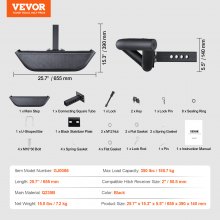 VEVOR Escalón de Enganche para Receptor Universal de Acero 655 x 390 x 140 mm