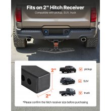 VEVOR Escalón de enganche para receptor de 2 pulgadas, protector de parachoques trasero universal con capacidad de carga de 350 lb, escalón de enganche de remolque ancho y antideslizante con kit de pasador y estabilizador, apto para camioneta, SUV, camioneta, remolque