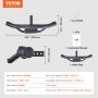 VEVOR trailer hitch step for 50.8 mm receivers, robust steel construction with 158.7 kg load capacity, rear bumper protector with pin locking mechanism, 93 cm long for trucks, SUVs, pickups, and trailers