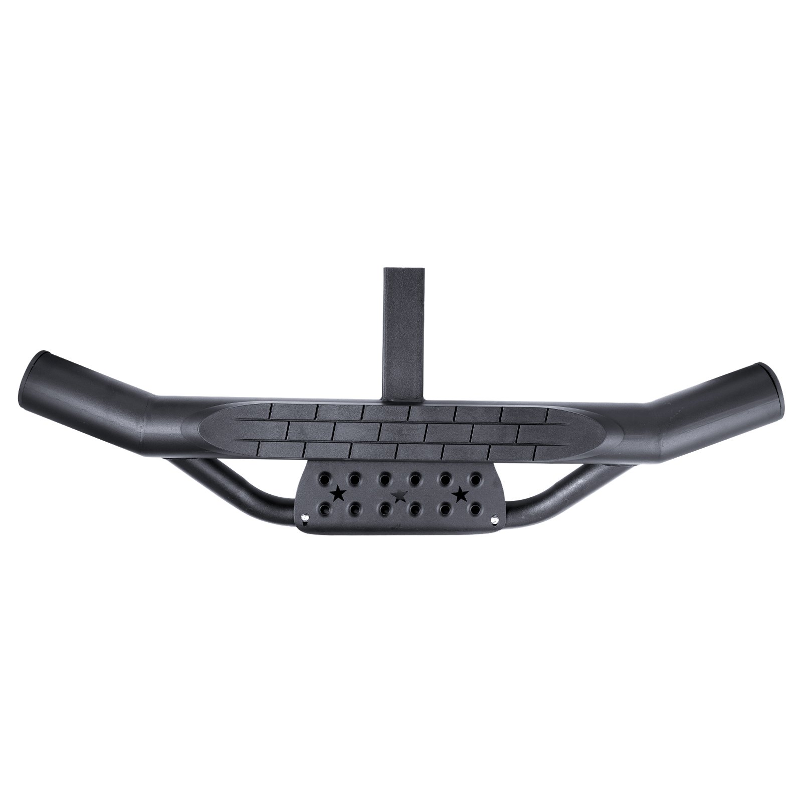 VEVOR trailer hitch step for 50.8 mm receivers, robust steel construction with 158.7 kg load capacity, rear bumper protector with pin locking mechanism, 93 cm long for trucks, SUVs, pickups, and trailers