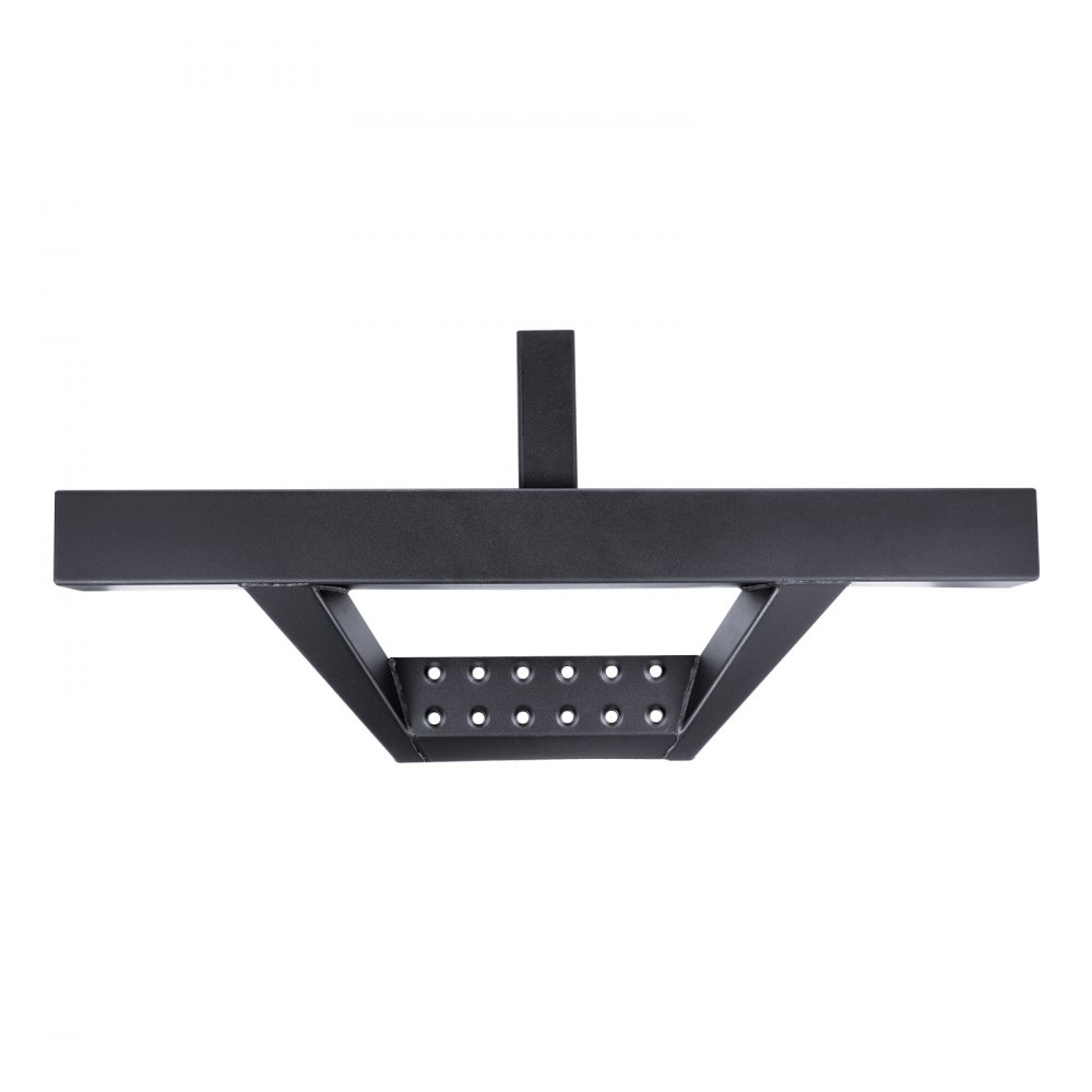 VEVOR trailer hitch step for 2-inch receivers, heavy-duty steel construction with 300 lb load capacity, rear bumper guard with pin lock and stabilizer, universal fit for trucks, SUVs, pickups, and trailers