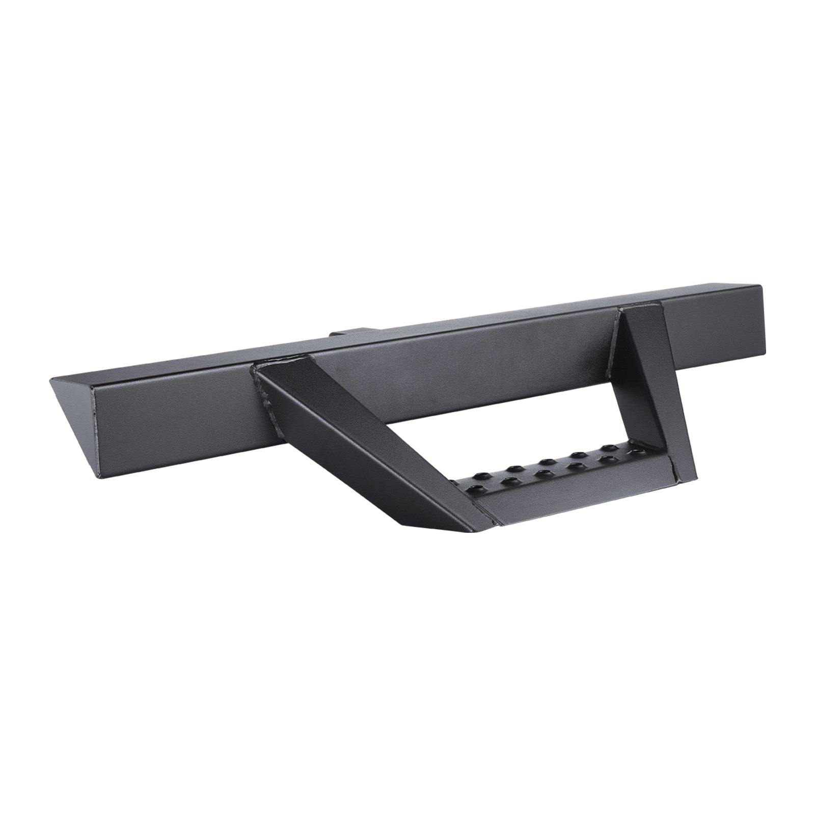 VEVOR trailer hitch step for 2-inch receivers, heavy-duty steel construction with 300 lb load capacity, rear bumper guard with pin lock and stabilizer, universal fit for trucks, SUVs, pickups, and trailers