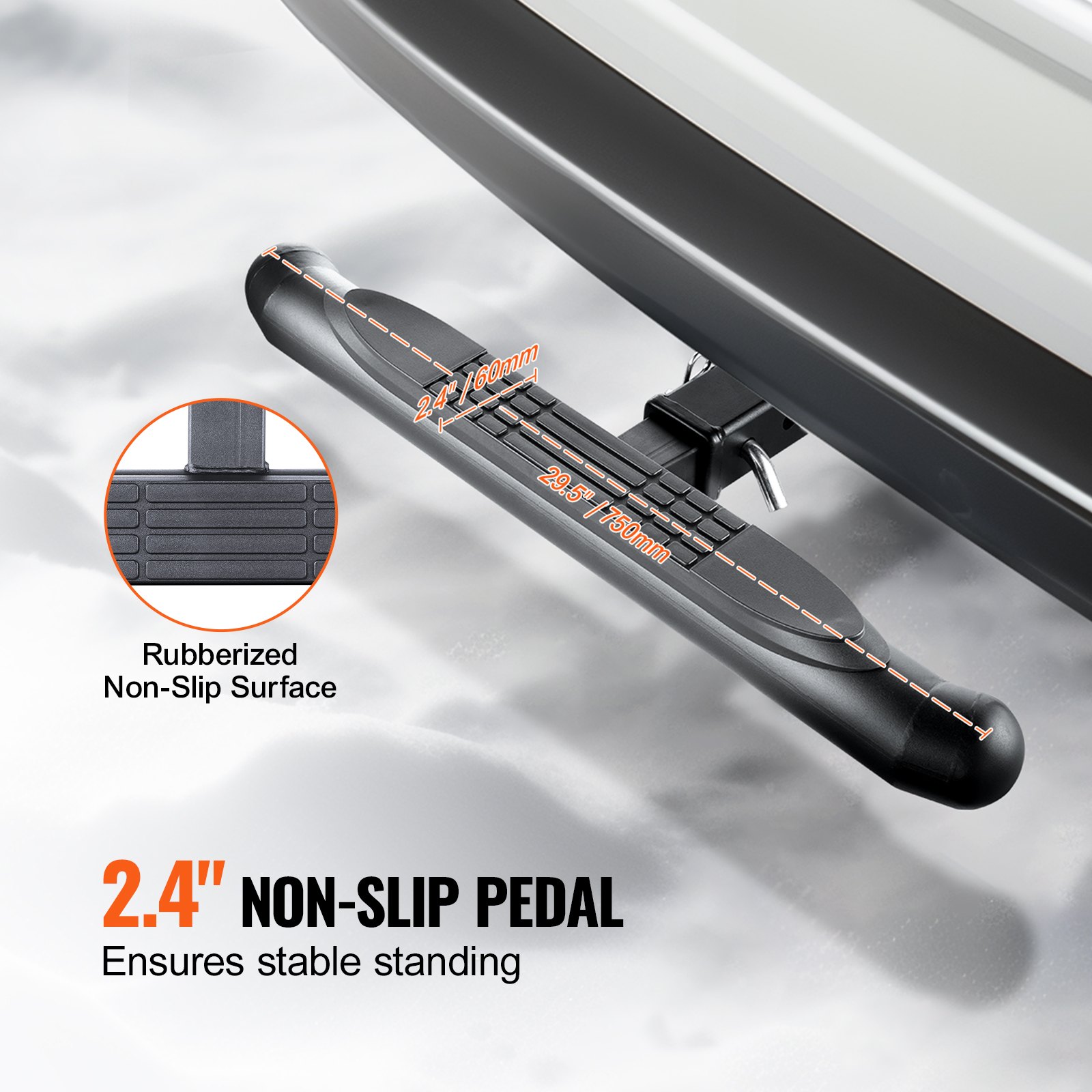 VEVOR - Escalón de enganche para receptor de 2 pulgadas, construcción de acero resistente con capacidad de carga de 350 libras, protector de parachoques trasero con pasador de bloqueo, ajuste universal para camión, SUV, camioneta, remolque