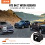 VEVOR - Escalón de enganche para receptor de 2 pulgadas, construcción de acero resistente con capacidad de carga de 350 libras, protector de parachoques trasero con pasador de bloqueo y estabilizador, ajuste universal para camión, SUV, camioneta, remolque