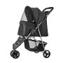 VEVOR Cochecito para Mascotas Capacidad 16kg Carrito Plegable para Perros de 3 Ruedas con Ventana de Malla y Portavasos Cochecito Portátil Tela Oxford 600D con Freno para Mascotas Pequeñas Medianas
