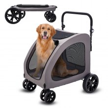 VEVOR Cochecito para Mascotas 4 Ruedas con Ventanas de Malla Capacidad de 73 kg