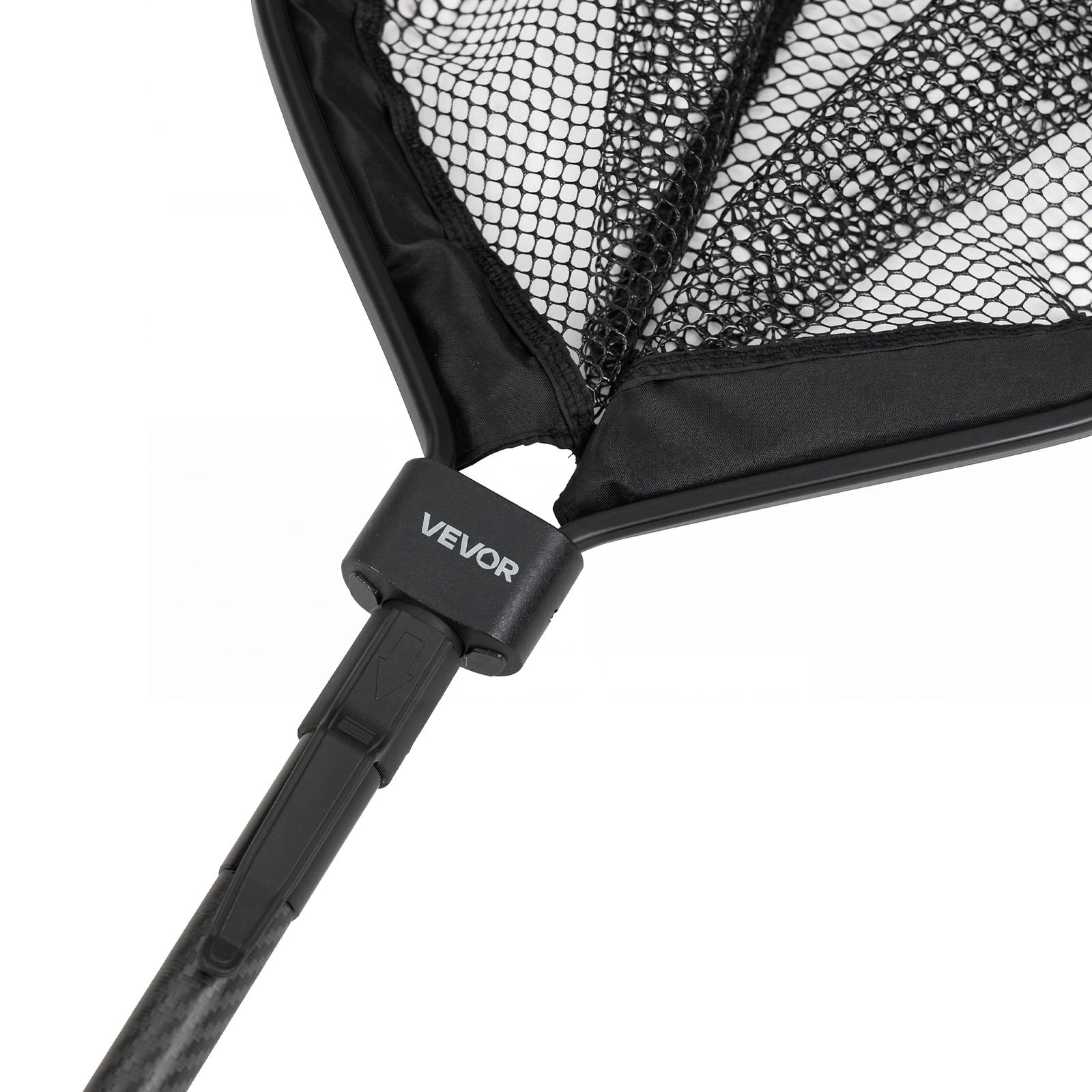 VEVOR Red de Pesca de Fibra de Carbono, Red de Aterrizaje de Peces con Mango Telescópico, Nailon Recubierto de PVC, Portátil y Ligero, Sacadera Soporta hasta 4 kg para Kayak, Barco, Orilla, Estanque
