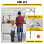 VEVOR Bañera de Acero Inoxidable para Perros Mascotas de 149,9cm Ducha de Lavado