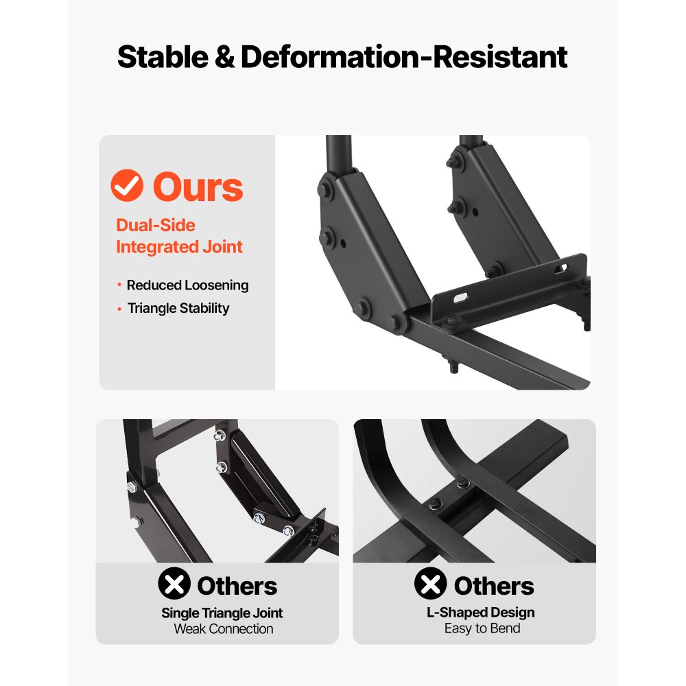 VEVOR Barra de Apoyo para Carrito de Golf, con Reposapiés de Metal, sin Necesidad de Modificaciones, para Asiento Trasero, Acero al Carbono, Ajustable en Altura de 70 a 85 cm, 450 x 235 x 905 mm