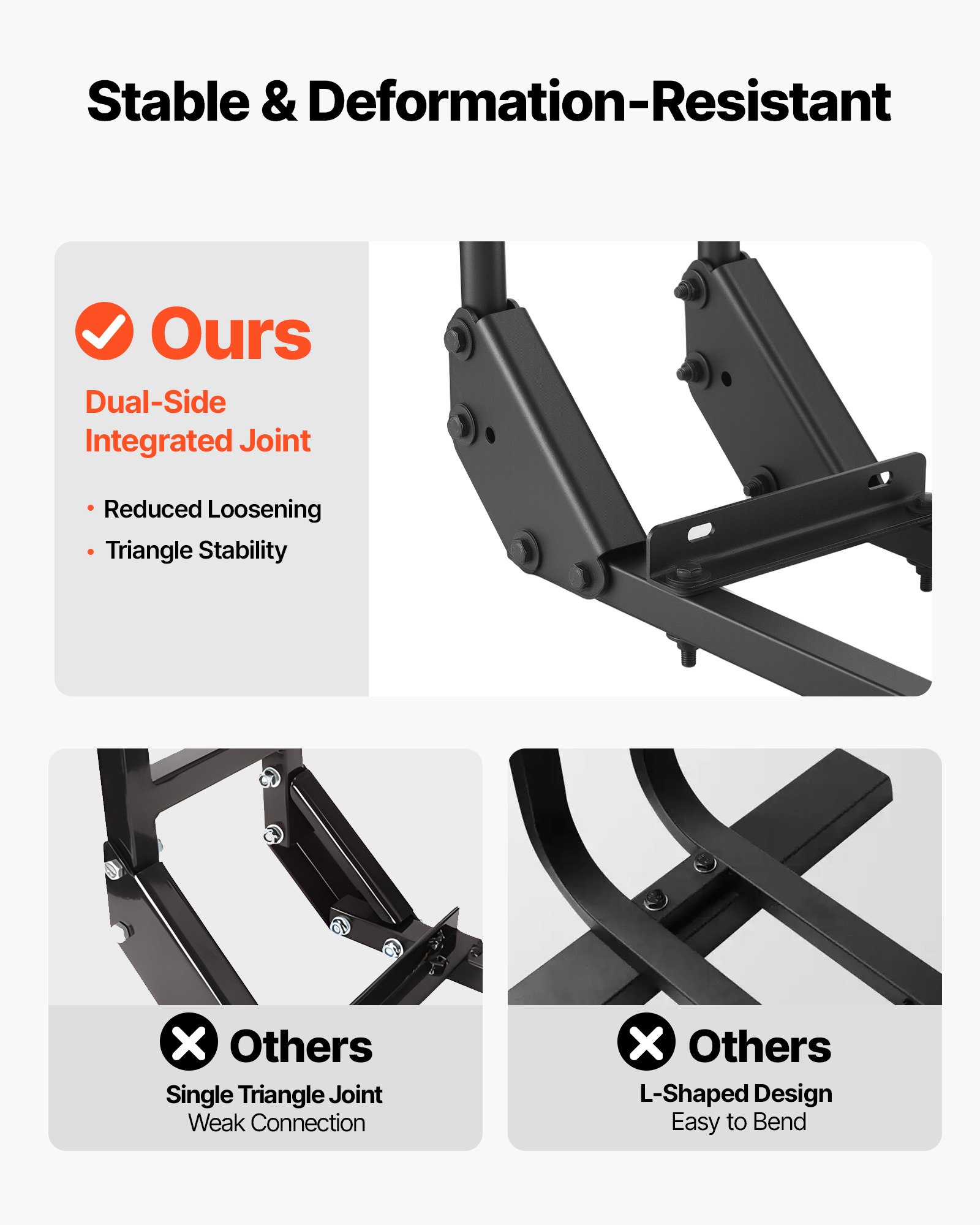 VEVOR Barra de Apoyo para Carrito de Golf, con Reposapiés de Metal, sin Necesidad de Modificaciones, para Asiento Trasero, Acero al Carbono, Ajustable en Altura de 70 a 85 cm, 450 x 235 x 905 mm