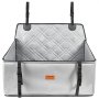 VEVOR Asiento de Coche para Perros 22 kg Asiento de seguridad para Mascotas Asiento Elevador Impermeable con Marco de Soporte Correa de Seguridad con Clip Silla para Coche para Mascotas, Gris